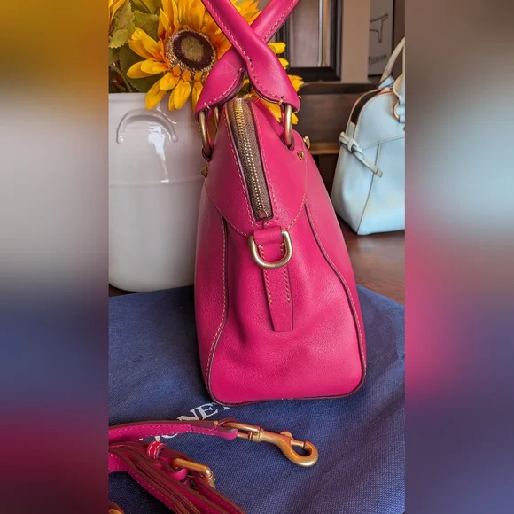 Dooney & Bourke Florentine Cameron Satchel In FUSHIA NWOT - Picture 4 of 9